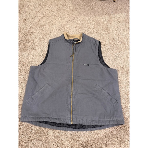 Wolverine Other - Wolverine Mens XL Gray Canvas Sherpa Lined Quilted Insulated Work Vest (666)